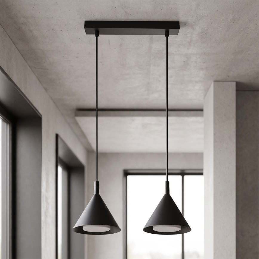 BRILAGI - LED Pendelleuchte mit Kabel CONE DOUBLE 2xGX53/15W/230V schwarz