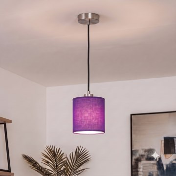 Brilagi - LED-Pendelleuchte mit Kabel NUBILA 1xE27/60W/230V Ø 14 cm schwarz/violett