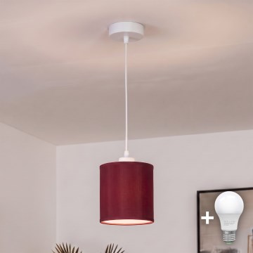 BRILAGI -LED Pendelleuchte mit Kabel NUBILA 1xE27/60W/230V Ø14 cm weiß/Pompeji-Rot