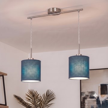 Brilagi - LED-Pendelleuchte mit Kabelaufhängung NUBILA 2xE27/60W/230V dunkelblau