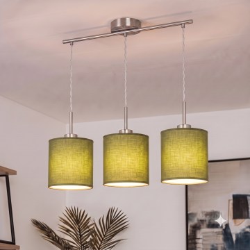Brilagi - LED-Pendelleuchte mit Seilabhängung NUBILA 3xE27/60W/230V grün
