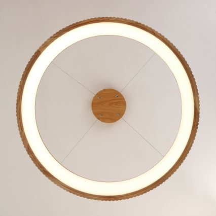 Brilagi - LED-Pendelleuchte mit Seil FALCON WOOD MODERN LED/60W/230V 3000/4000/6000K Ø 80 cm Holz