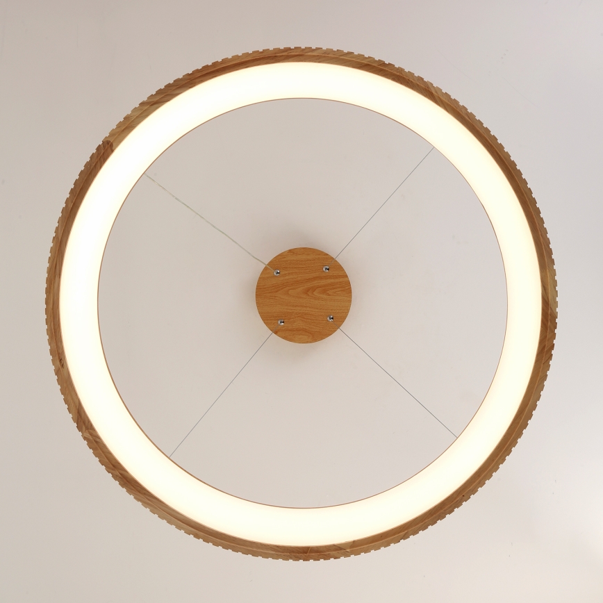 Brilagi - LED-Pendelleuchte mit Seil FALCON WOOD MODERN LED/60W/230V 3000/4000/6000K Ø 80 cm Holz