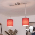 Brilagi - LED-Pendelleuchte mit Seilaufhängung NUBILA 2xE27/60W/230V rot