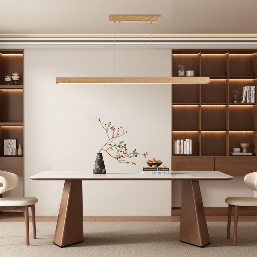 Brilagi - LED-Pendelleuchte mit Seilaufhängung OAK LED/30W/230V 3000/4500/6000K Eiche