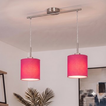 Brilagi - LED-Pendelleuchte NUBILA 2xE27/60W/230V, rosa