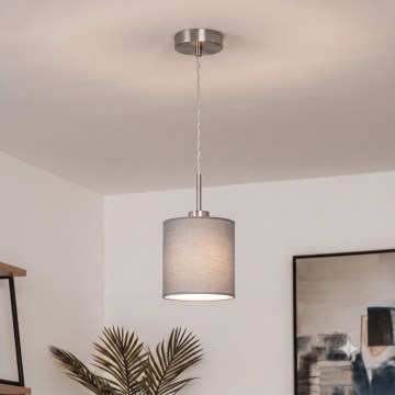 Brilagi - LED-Pendelleuchte NUBILA an Kabel, 1xE27/60W/230V, Ø 14 cm, hellgrau