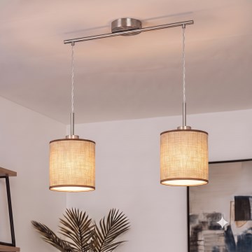 Brilagi - LED-Pendelleuchte NUBILA an Kabel, 2xE27/60W/230V, braun