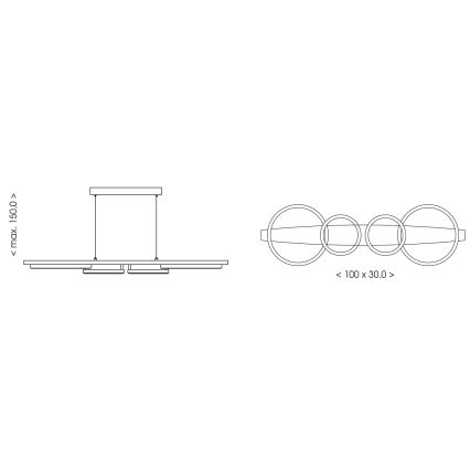 Brilagi - LED-Pendelleuchte PLANK an Kabel, LED/35W/230V, 4000K, 30x100 cm, Holz