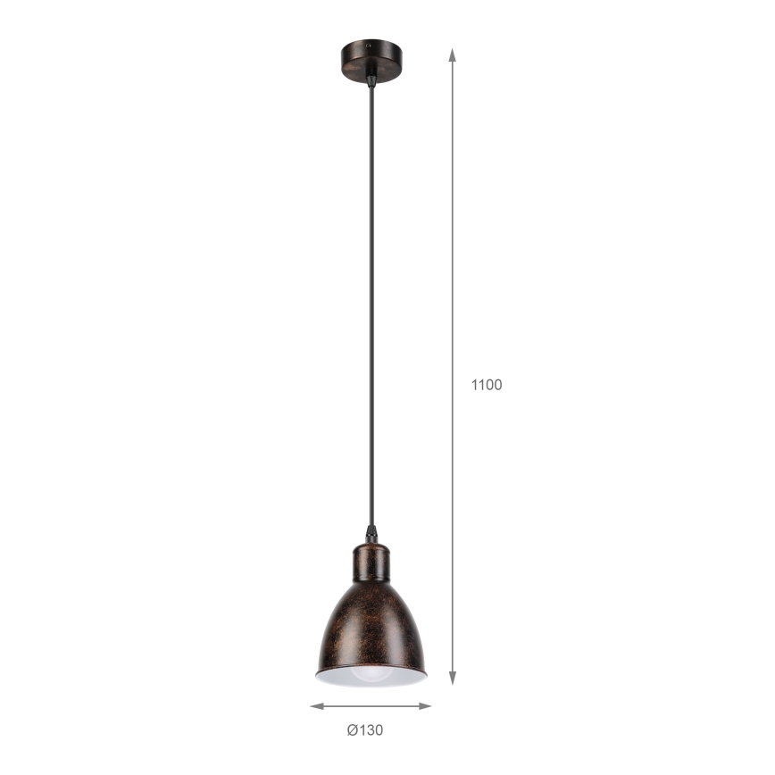 Brilagi - LED-Pendelleuchte RIDDY mit Kabelaufhängung 1xE27/60W/230V Kupfer/Patina