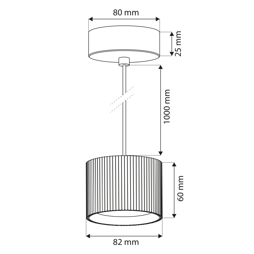 BRILAGI - LED Pendelleuchte STRIPY an Kabel 1xGX53/15W/230V pr. 82 mm schwarz