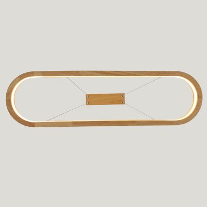 Brilagi - LED-Pendelleuchte UMEA WOOD mit Seilaufhängung, LED/30W/230V, 70x20 cm, Holz