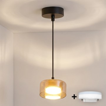 BRILAGI - LED RGB+CCT, dimmbare Hängeleuchte mit Seilaufhängung AURA LUX 1xGX53/14W/230V 2700-6500K Wi-Fi Tuya schwarz/gold
