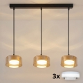 BRILAGI - LED RGB+CCT dimmbare Hängeleuchte mit Seilaufhängung AURA LUX 3xGX53/14W/230V 2700-6500K Wi-Fi Tuya schwarz/gold