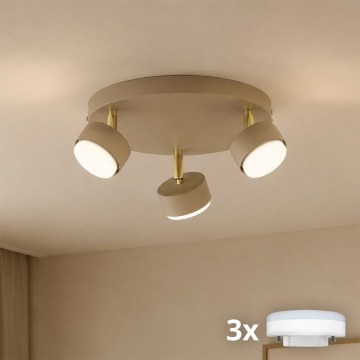 BRILAGI - LED RGB+CCT dimmbarer Einbaustrahler MONO 3xGX53/14W/230V 2700-6500K Wi-Fi Tuya beige/gold