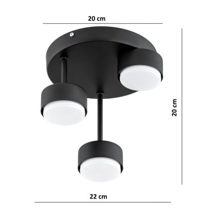 BRILAGI - LED RGB+CCT dimmbare Aufbau-Deckenleuchte MONO 3xGX53/14W/230V 2700-6500K Wi-Fi Tuya schwarz