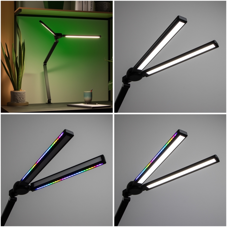 BRILAGI - RGBTW-LED, dimmbare Tischlampe mit Klemme und Touch-Bedienung VARIO LED/18W/230V 3000-6500K CRI 96 schwarz