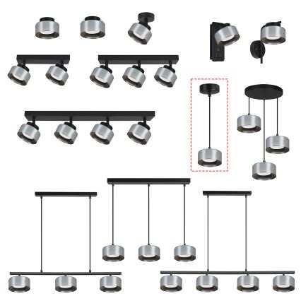 BRILAGI - LED RGB+CCT dimmbare Hängeleuchte an Kabel AURA LUX 1xGX53/14W/230V 2700-6500K Wi-Fi Tuya schwarz/rauchfarben