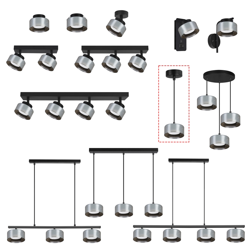 BRILAGI - LED RGB+CCT dimmbare Hängeleuchte an Kabel AURA LUX 1xGX53/14W/230V 2700-6500K Wi-Fi Tuya schwarz/rauchfarben