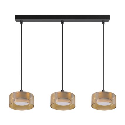 BRILAGI - LED RGB+CCT dimmbare Hängeleuchte mit Seilaufhängung AURA LUX 3xGX53/14W/230V 2700-6500K Wi-Fi Tuya schwarz/gold