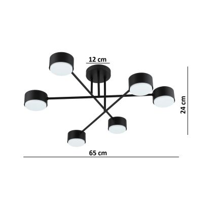 BRILAGI - LED RGB+CCT dimmbare aufgesetzte Deckenleuchte MONO 6xGX53/14W/230V 2700-6500K Wi-Fi Tuya schwarz