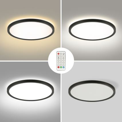 Brilagi - LED RGBW dimmbare Deckenleuchte ULTRA SLIM LED/18W/230V 2700–6500K Ø 30 cm schwarz + Fernbedienung