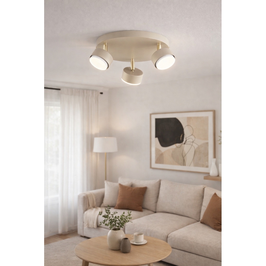 BRILAGI - LED RGB+CCT dimmbarer Einbaustrahler MONO 3xGX53/14W/230V 2700-6500K Wi-Fi Tuya beige/gold