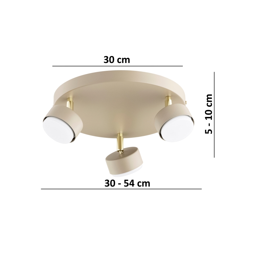 BRILAGI - LED RGB+CCT dimmbarer Einbaustrahler MONO 3xGX53/14W/230V 2700-6500K Wi-Fi Tuya beige/gold