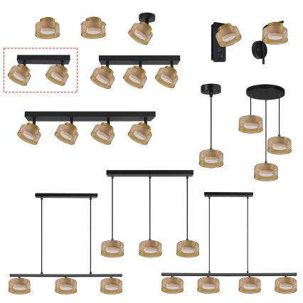 BRILAGI - LED RGB+CCT Dimmbarer Einbaustrahler AURA LUX 2xGX53/14W/230V 2700-6500K Wi-Fi Tuya schwarz/gold