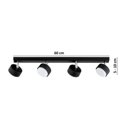 BRILAGI - LED RGB+CCT dimmbarer Einbaustrahler MONO 4xGX53/14W/230V 2700-6500K Wi-Fi Tuya schwarz