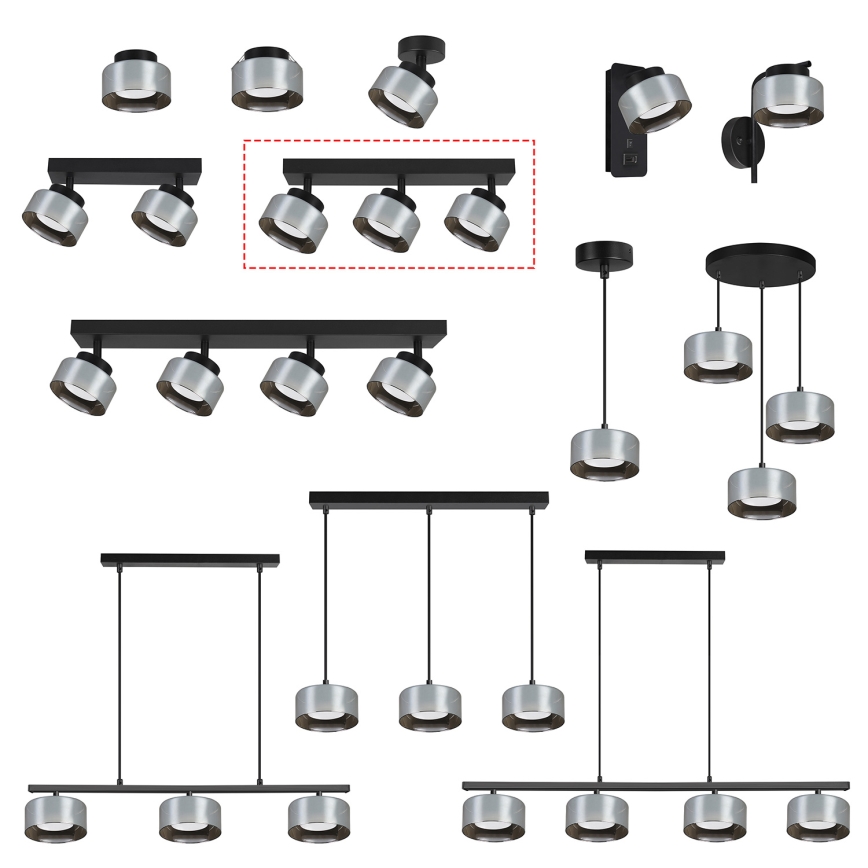 BRILAGI - LED RGB+CCT dimmbarer Einbaustrahler AURA LUX 3xGX53/14W/230V 2700-6500K Wi-Fi Tuya schwarz/rauchfarben