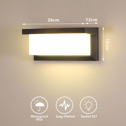 Brilagi - LED RGBW dimmbare Außenwandleuchte BRICKY 1xE27/15W/230V 2700-6500K anthrazit IP54