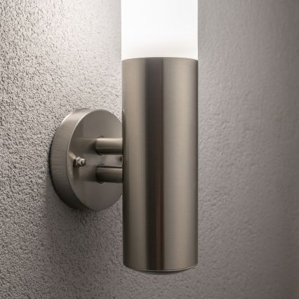 BRILAGI - LED RGBW dimmbare Außen-Wandleuchte ELIA 1xE27/6,5W/230V 2700-6500K IP44 Wi-Fi mattchrom