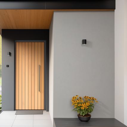 Brilagi - LED RGBW dimmbare Außen-Wandleuchte MATERA 1xGU10/6W/230V 3000K IP54 schwarz + Fernbedienung