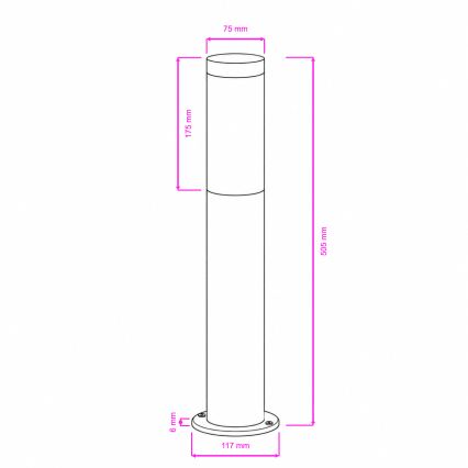 BRILAGI - LED RGBW dimmbare Außenleuchte ELIA 1xE27/6,5W/230V 2700-6500K IP44 Wi-Fi 50 cm Anthrazit