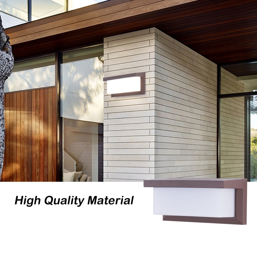 Brilagi - LED RGBW dimmbare Außenwandleuchte BRICKY 1xE27/15W/230V 2700-6500K IP54 braun