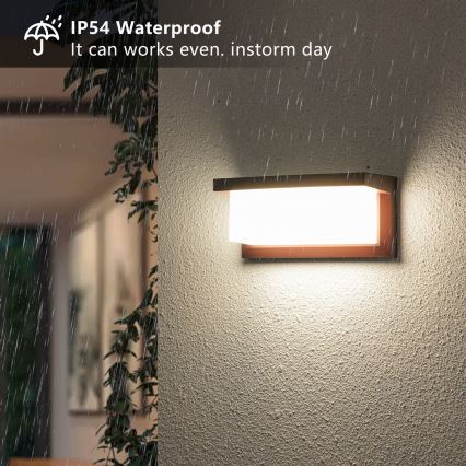 Brilagi - LED RGBW dimmbare Außenwandleuchte BRICKY 1xE27/15W/230V 2700-6500K IP54 braun