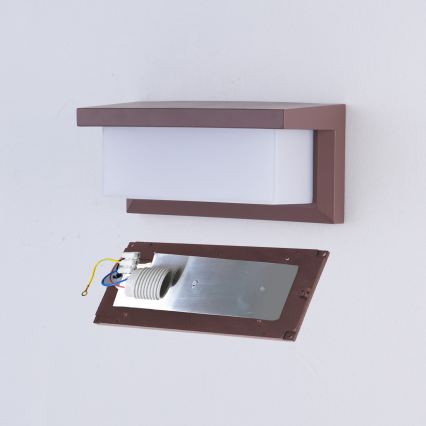 Brilagi - LED RGBW dimmbare Außenwandleuchte BRICKY 1xE27/15W/230V 2700-6500K IP54 braun