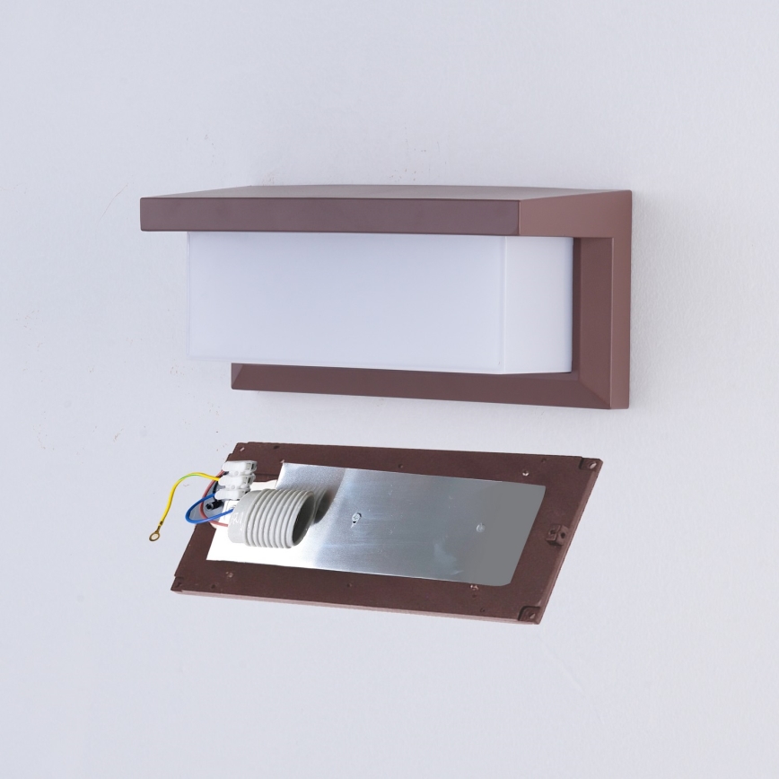 Brilagi - LED RGBW dimmbare Außenwandleuchte BRICKY 1xE27/15W/230V 2700-6500K IP54 braun