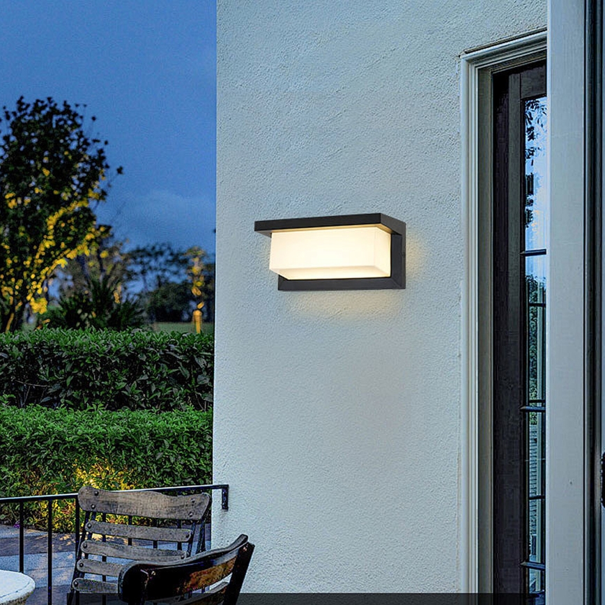 Brilagi - LED RGBW dimmbare Außenwandleuchte BRICKY 1xE27/15W/230V 2700-6500K IP54 schwarz