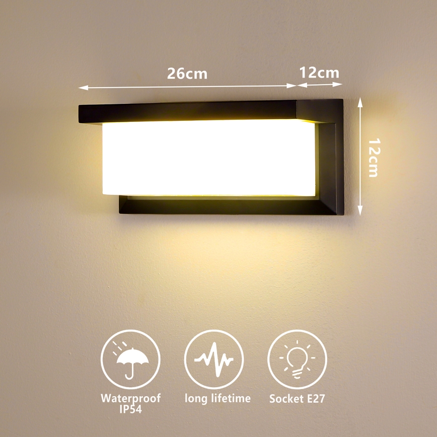 Brilagi - LED RGBW dimmbare Außenwandleuchte BRICKY 1xE27/15W/230V 2700-6500K IP54 schwarz