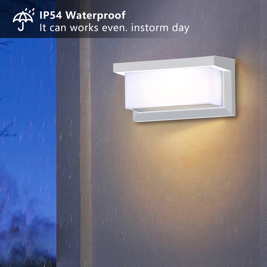 Brilagi - LED RGBW dimmbare Außenwandleuchte BRICKY 1xE27/15W/230V 2700–6500K IP54 Weiß