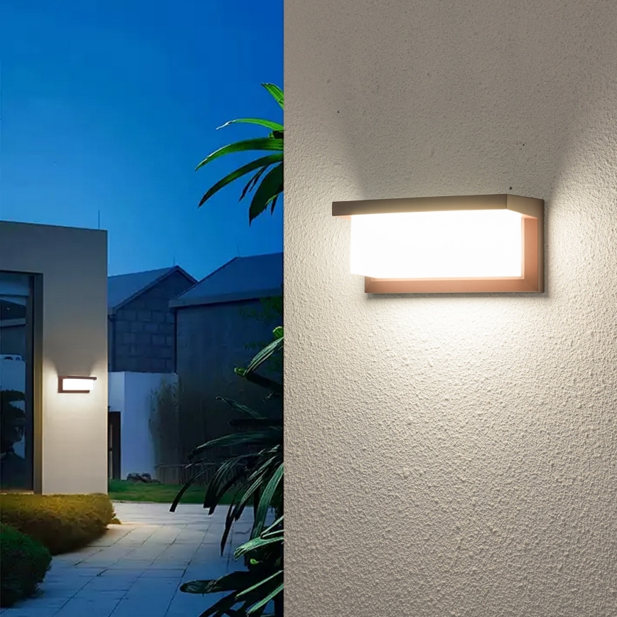 Brilagi - LED RGBW dimmbare Außenwandleuchte BRICKY 1xE27/9W/230V 2700-6500K IP54 braun