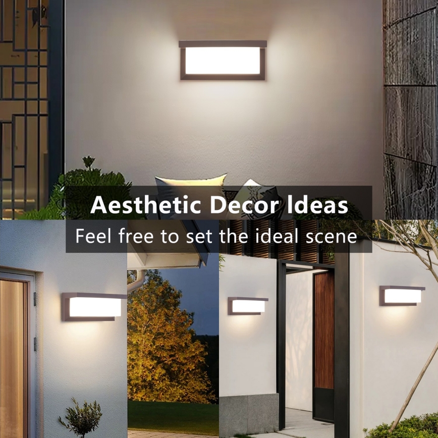 Brilagi - LED RGBW dimmbare Außenwandleuchte BRICKY 1xE27/9W/230V 2700-6500K IP54 braun