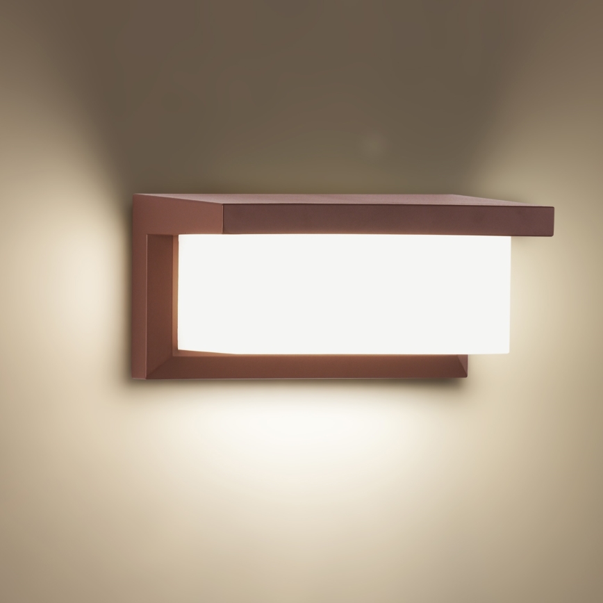 Brilagi - LED RGBW dimmbare Außenwandleuchte BRICKY 1xE27/9W/230V 2700-6500K IP54 braun