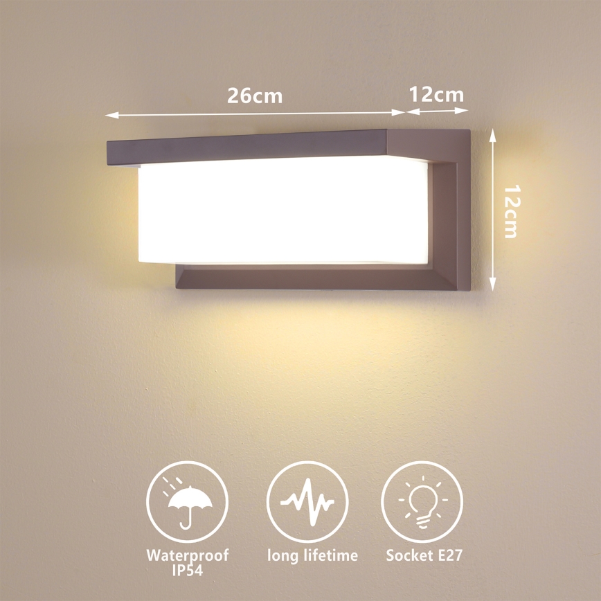Brilagi - LED RGBW dimmbare Außenwandleuchte BRICKY 1xE27/9W/230V 2700-6500K IP54 braun