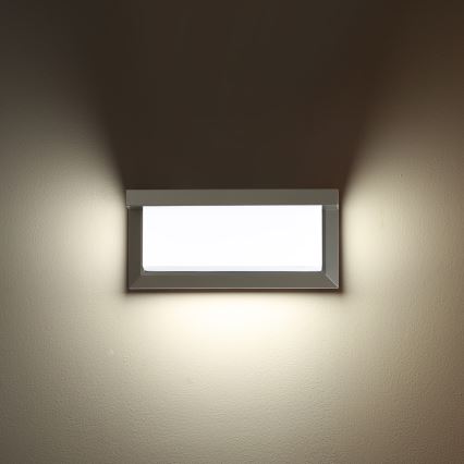 Brilagi - LED RGBW dimmbare Außen-Wandleuchte BRICKY 1xE27/9W/230V 2700-6500K IP54 grau