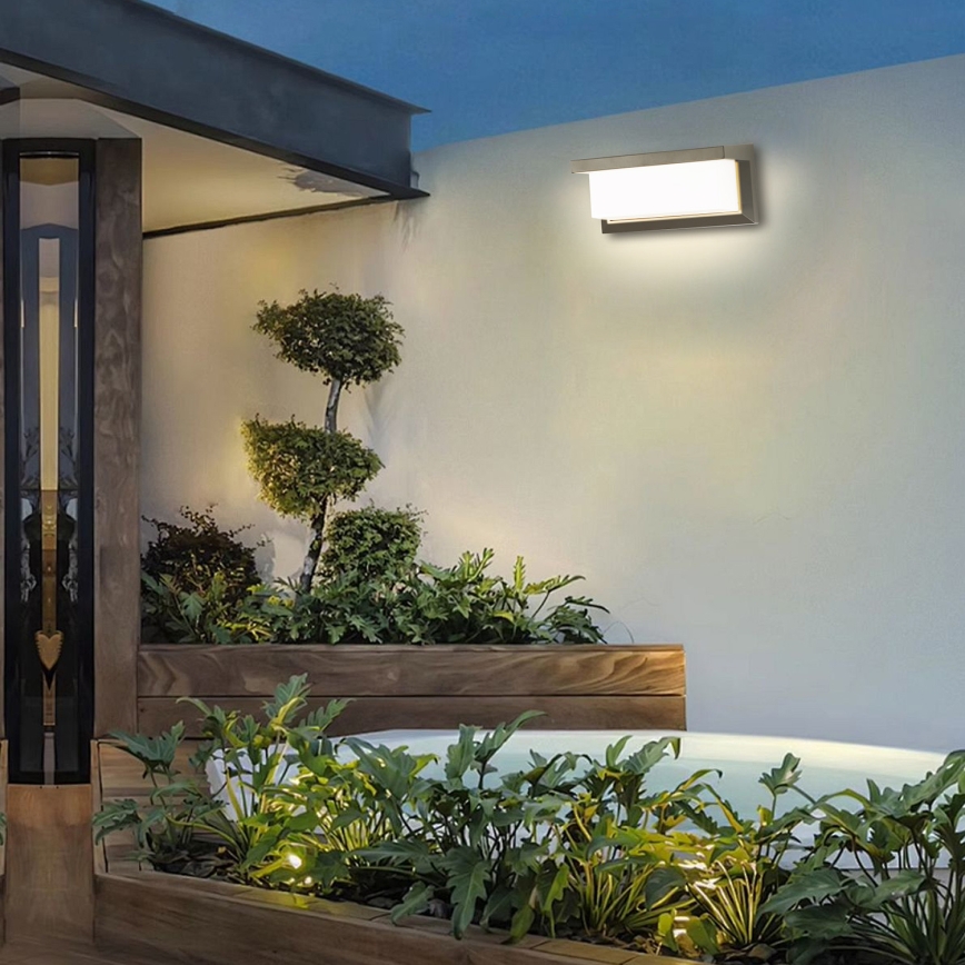 Brilagi - LED RGBW dimmbare Außen-Wandleuchte BRICKY 1xE27/9W/230V 2700-6500K IP54 grau