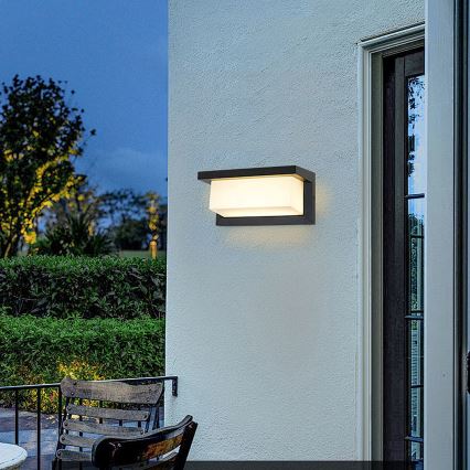 Brilagi - LED RGBW dimmbare Außenwandleuchte BRICKY 1xE27/9W/230V 2700-6500K IP54 schwarz