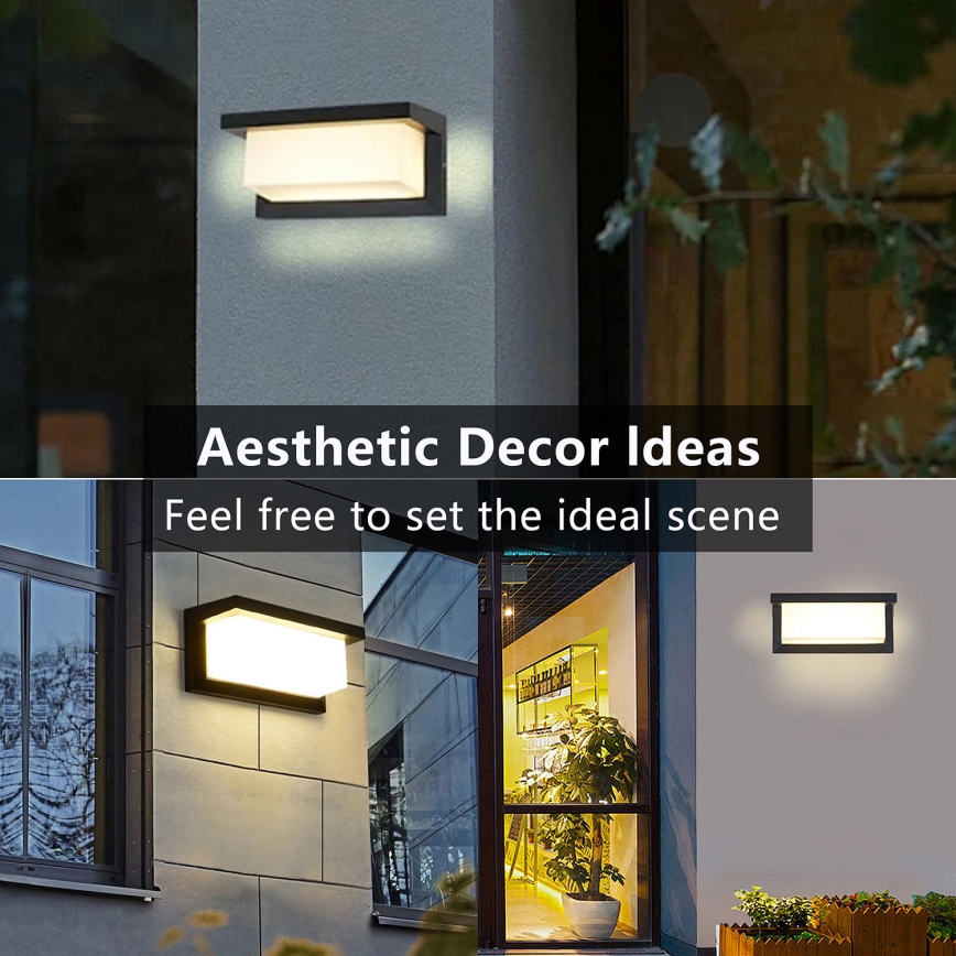 Brilagi - LED RGBW dimmbare Außenwandleuchte BRICKY 1xE27/9W/230V 2700-6500K IP54 schwarz